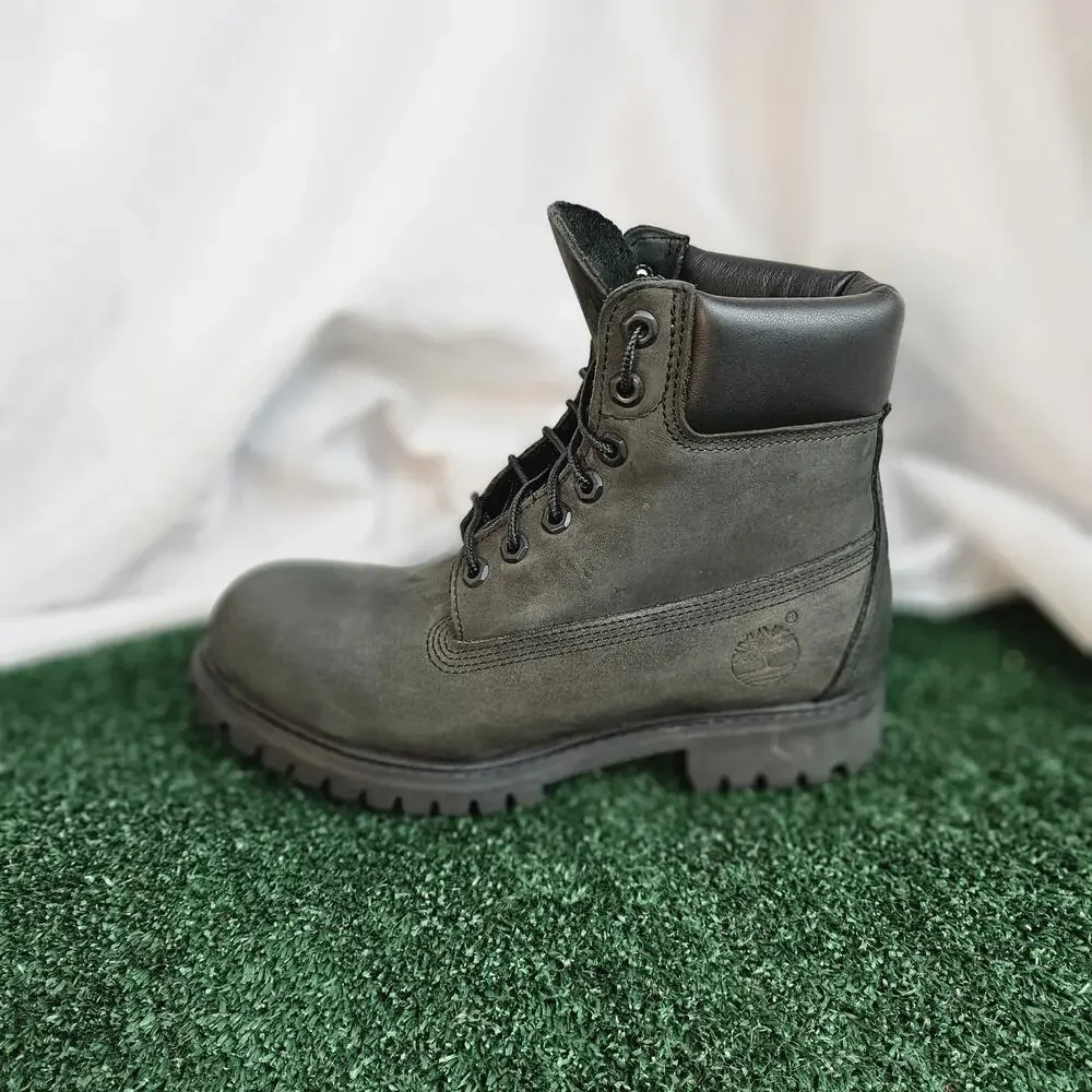 TIMBERLAND 10073 Black Leather Combat Men's Boots Size US 7M